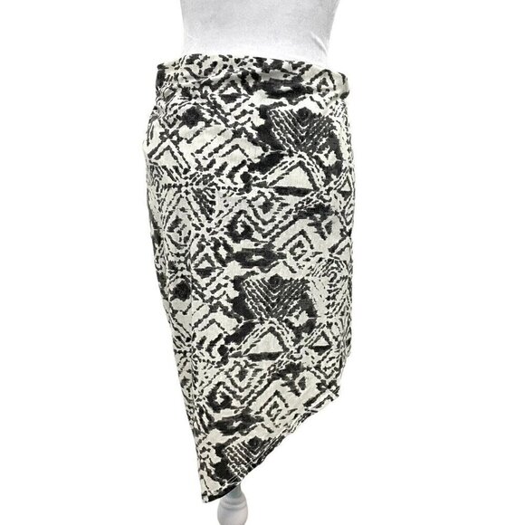 Pam & Gela Asymmetrical Aztec Southwestern Jersey Knit Stretch Skirt size Medium - Picture 1 of 7